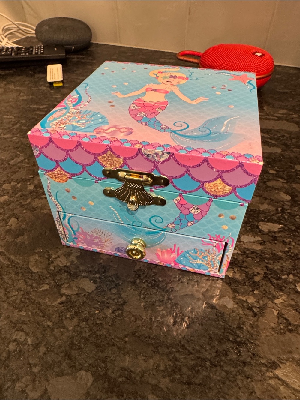 Mermaid Jewelry Box - Aqua & Pink